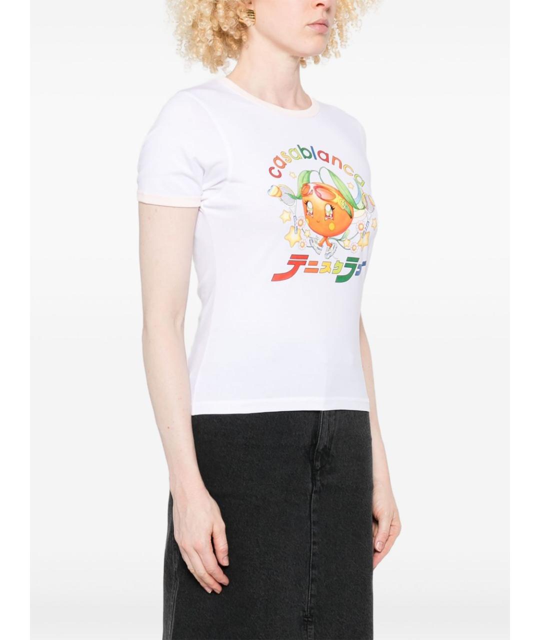 CASABLANCA Белая хлопковая футболка, фото 5