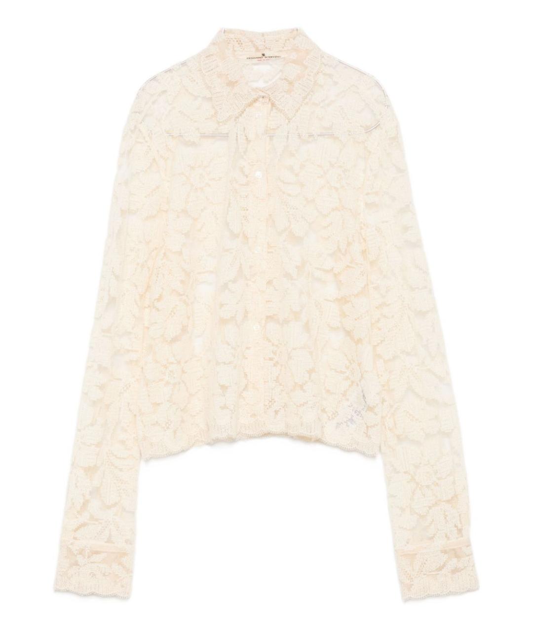 ERMANNO SCERVINO Бежевая кружевная рубашка, фото 1