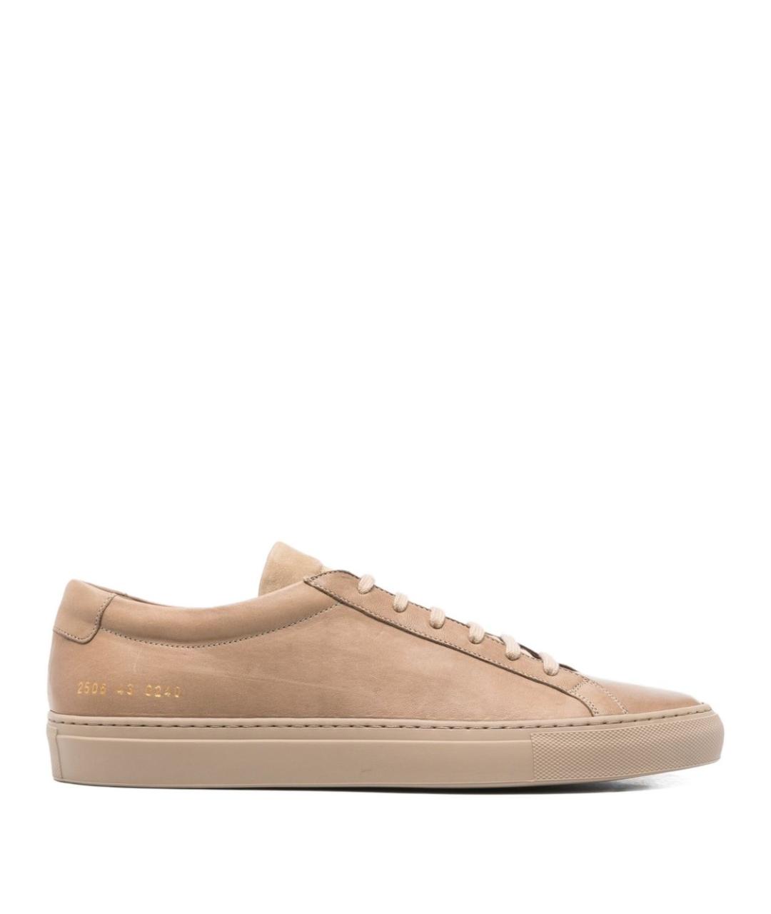 COMMON PROJECTS Бежевые кожаные низкие кроссовки / кеды, фото 1