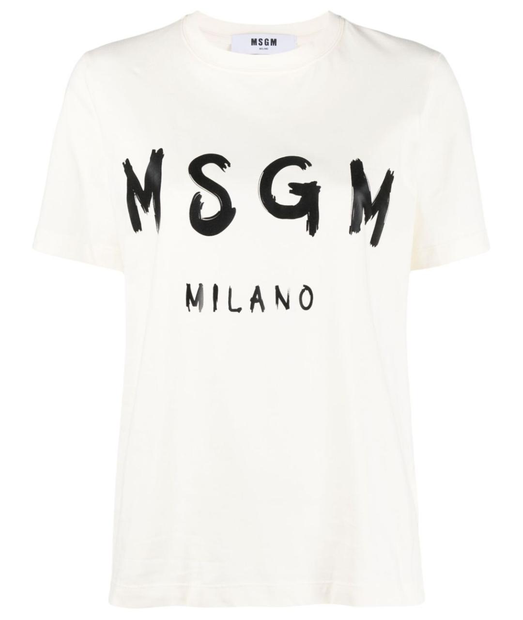 MSGM Белая хлопковая футболка, фото 1