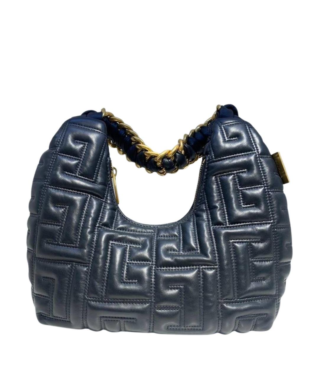 BALMAIN Черная кожаная сумка с короткими ручками, фото 1