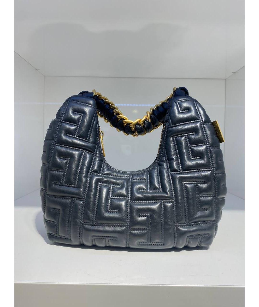 BALMAIN Черная кожаная сумка с короткими ручками, фото 4