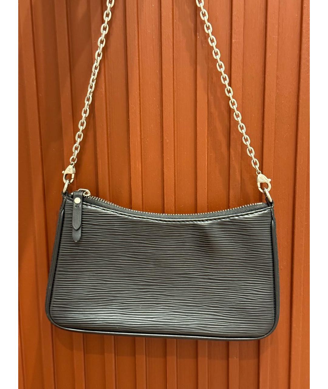 LOUIS VUITTON Черная кожаная сумка через плечо, фото 2