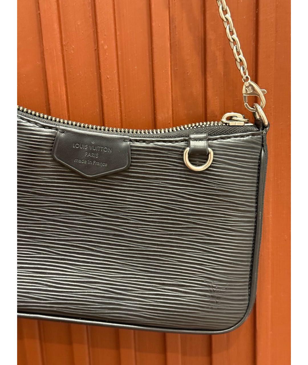 LOUIS VUITTON Черная кожаная сумка через плечо, фото 7