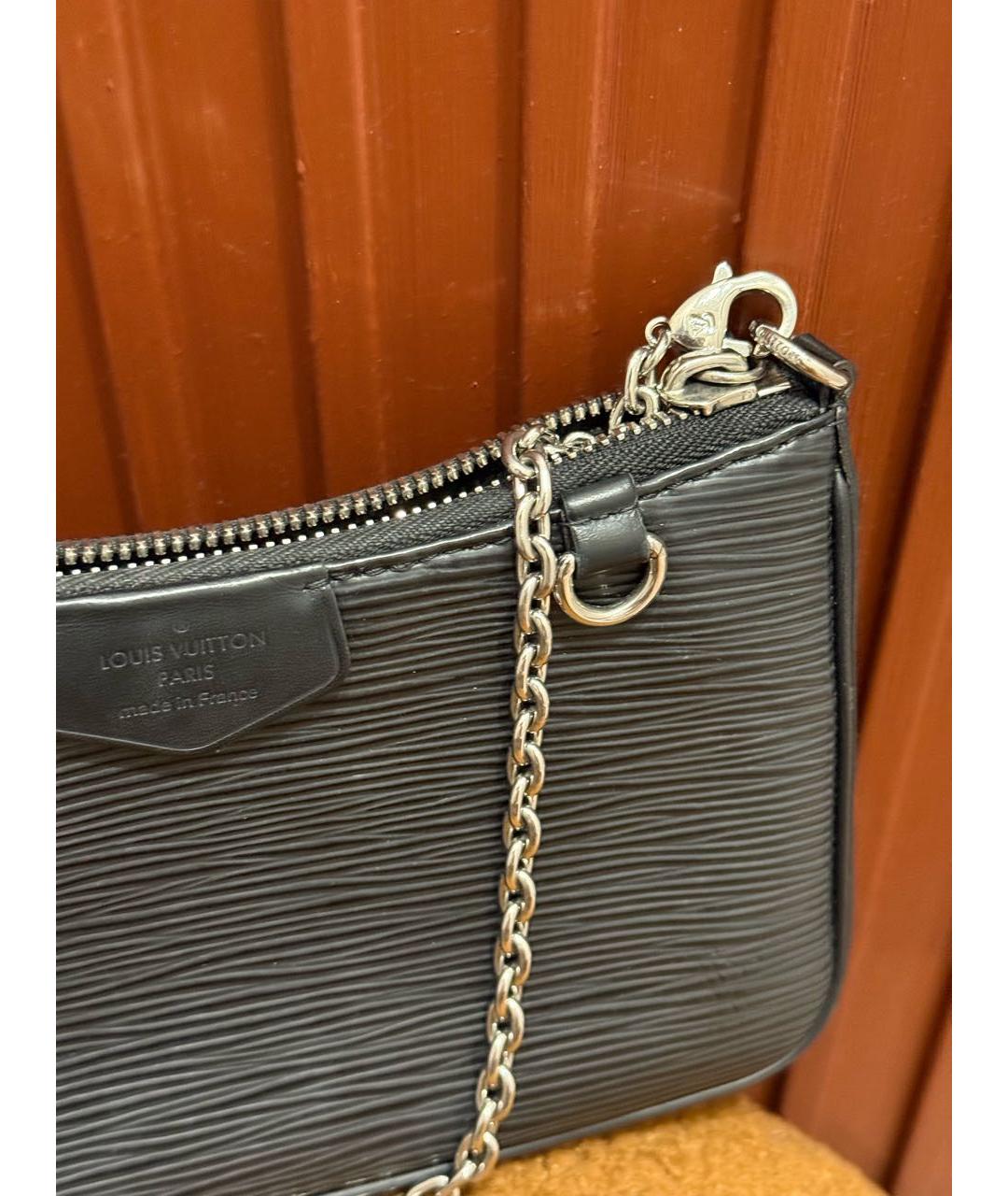 LOUIS VUITTON Черная кожаная сумка через плечо, фото 5