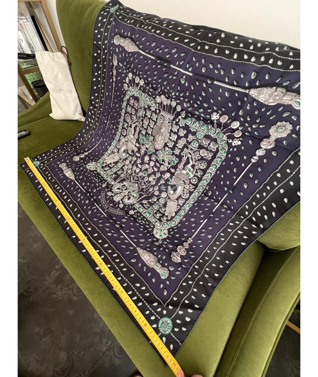 HERMES Мульти шелковый платок, фото 2