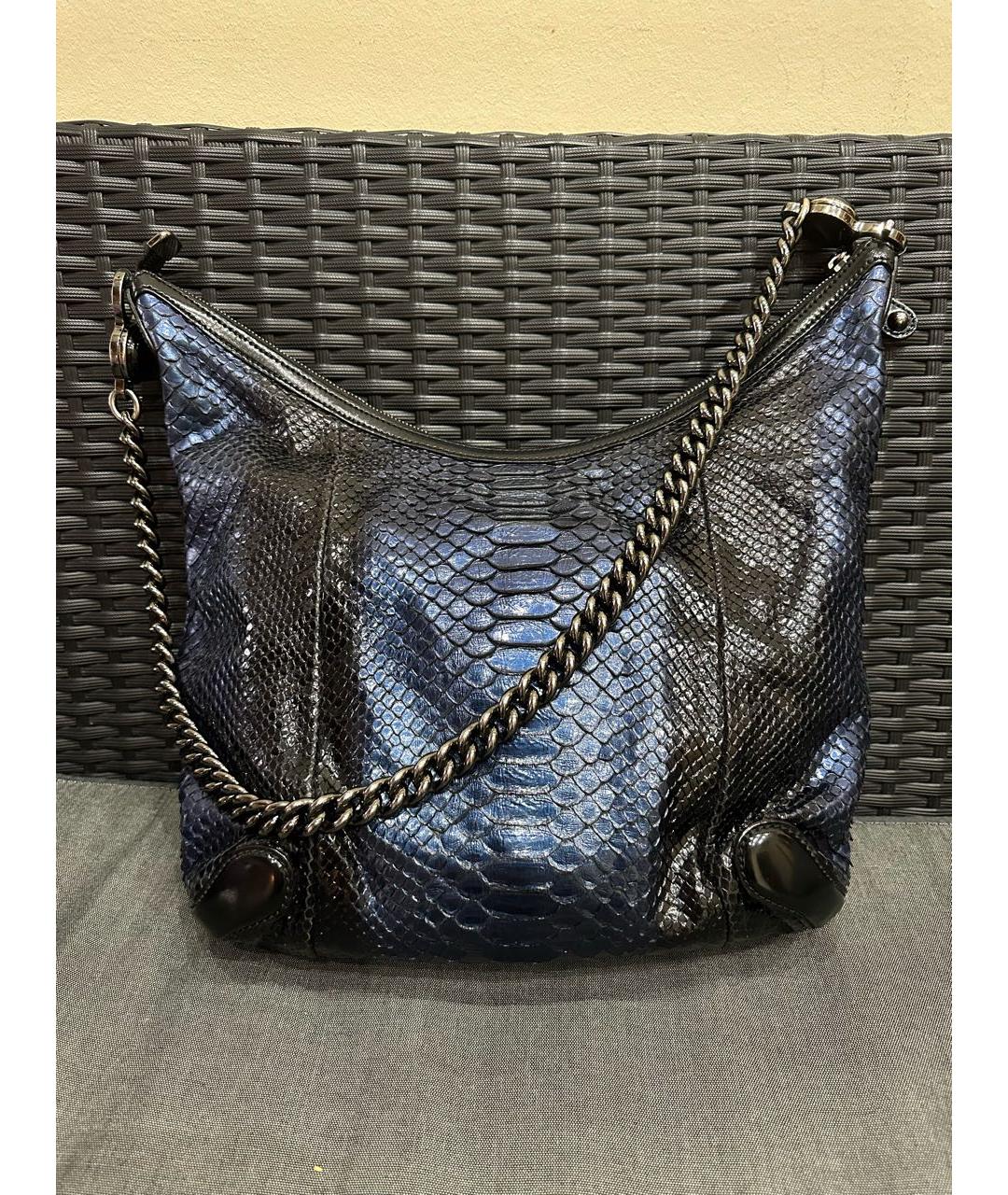 GUCCI Синяя сумка через плечо из экзотической кожи, фото 3