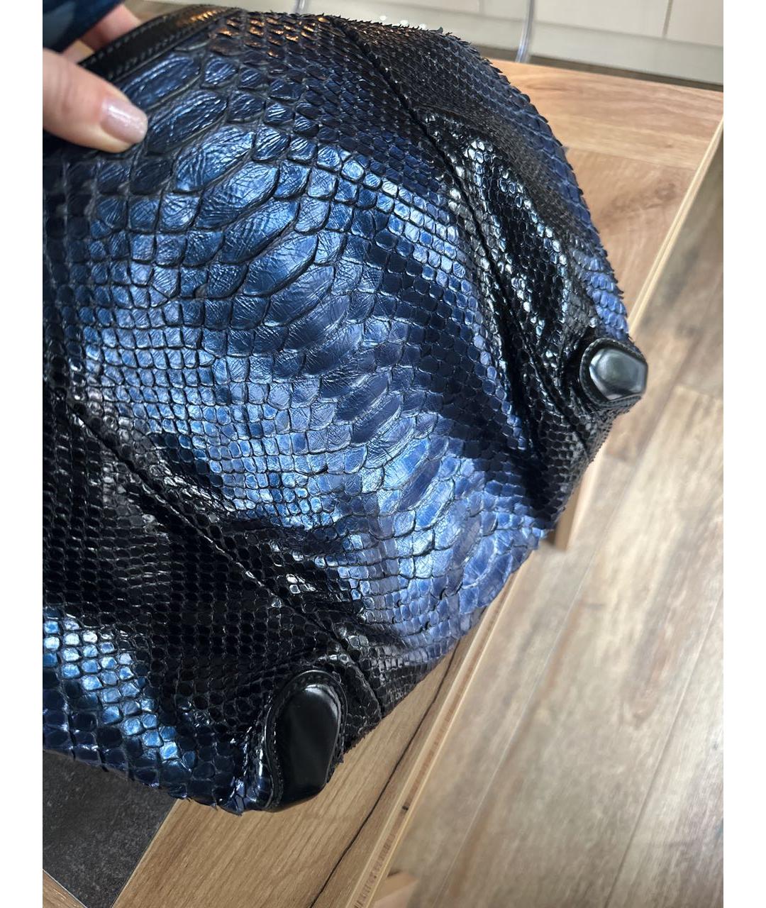 GUCCI Синяя сумка через плечо из экзотической кожи, фото 7