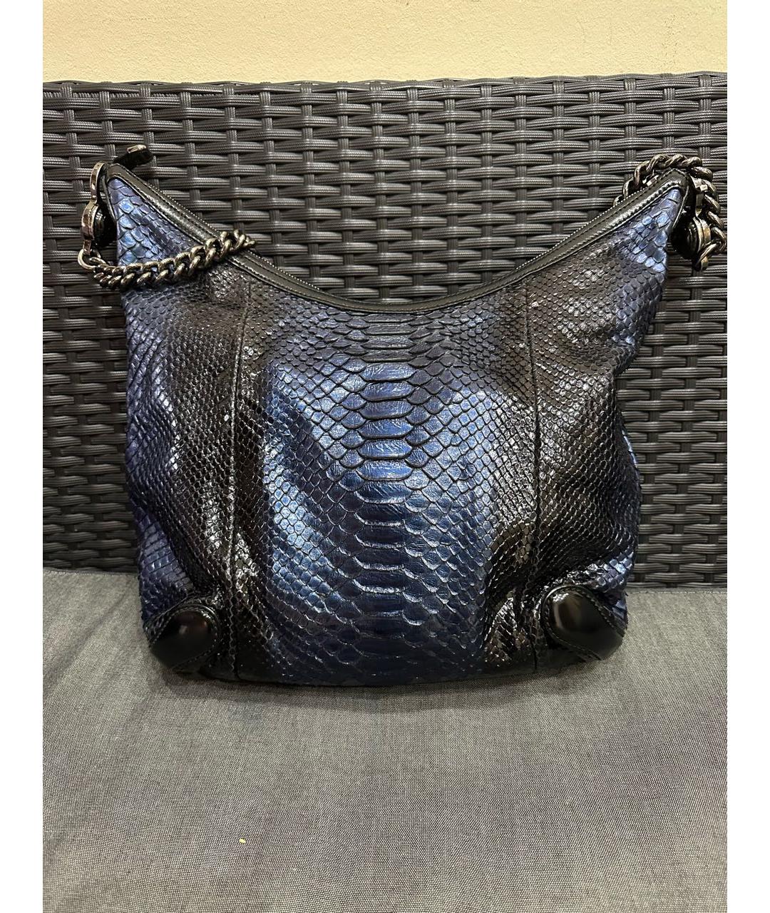GUCCI Синяя сумка через плечо из экзотической кожи, фото 2