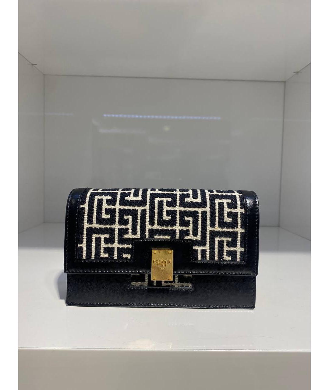 BALMAIN Черная кожаная сумка через плечо, фото 4