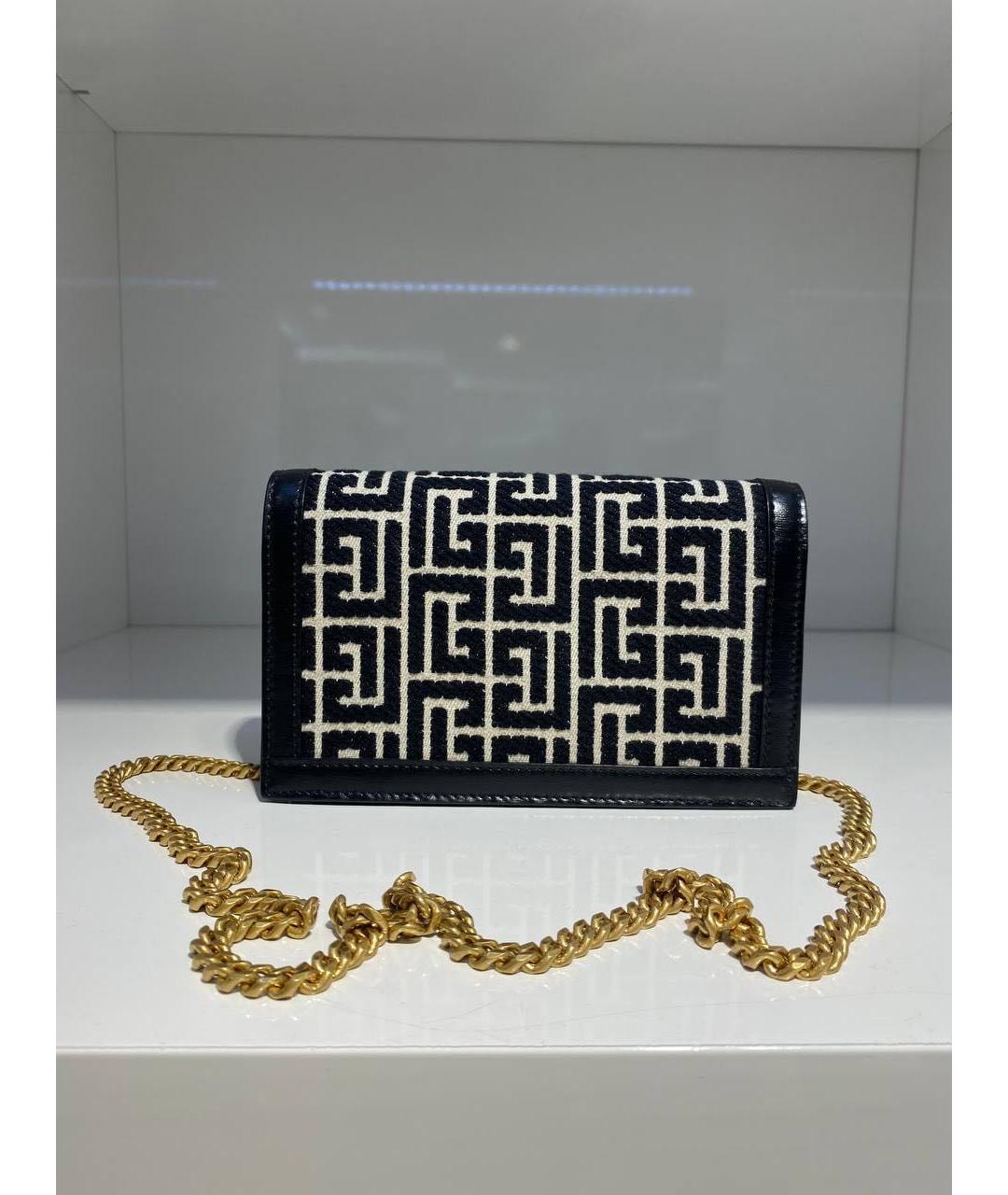 BALMAIN Черная кожаная сумка через плечо, фото 3