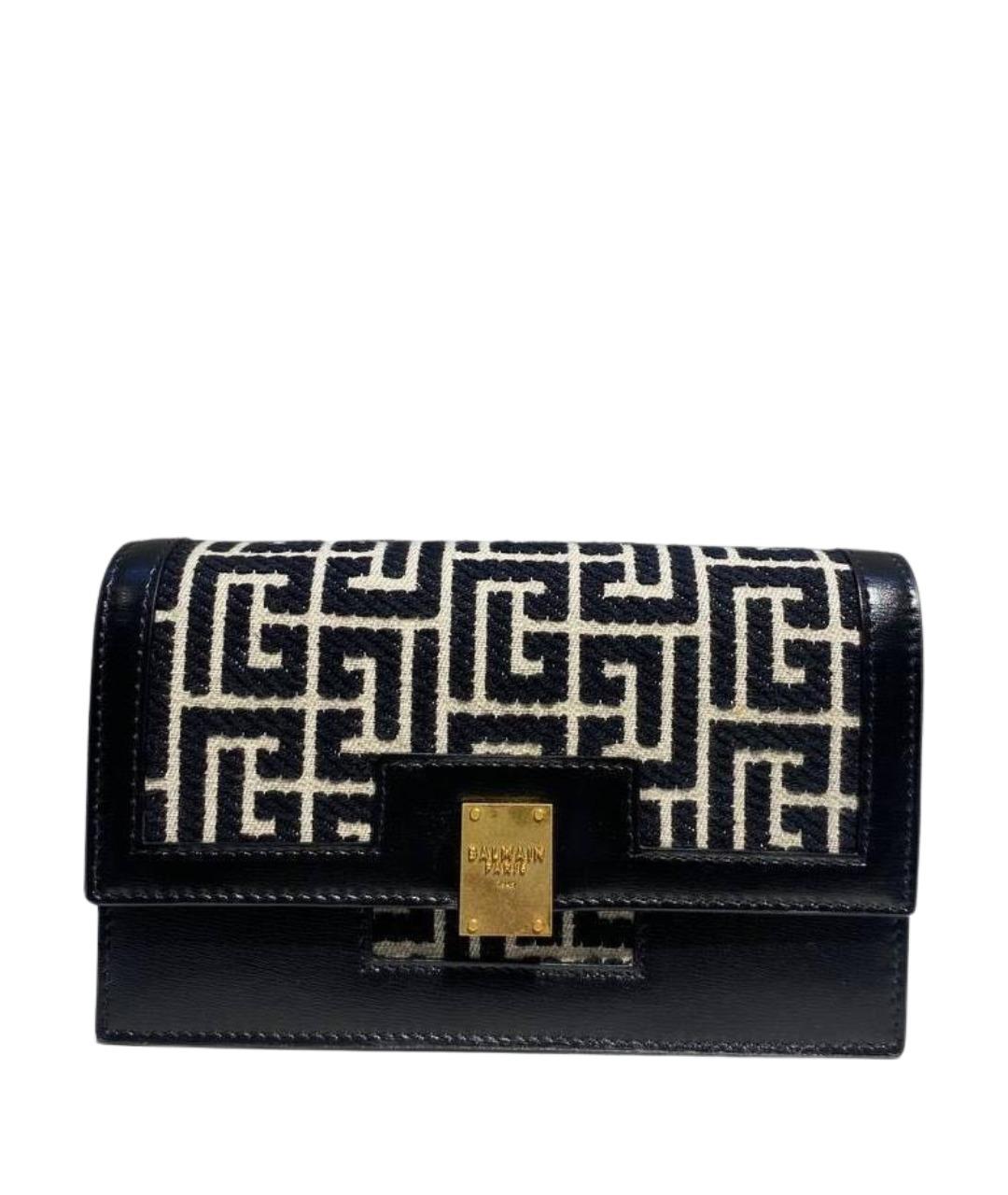 BALMAIN Черная кожаная сумка через плечо, фото 1