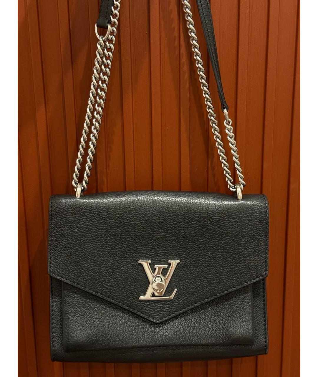 LOUIS VUITTON Черная кожаная сумка через плечо, фото 9