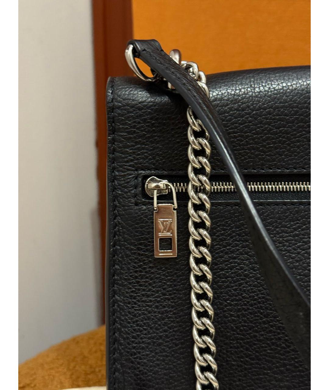 LOUIS VUITTON Черная кожаная сумка через плечо, фото 5