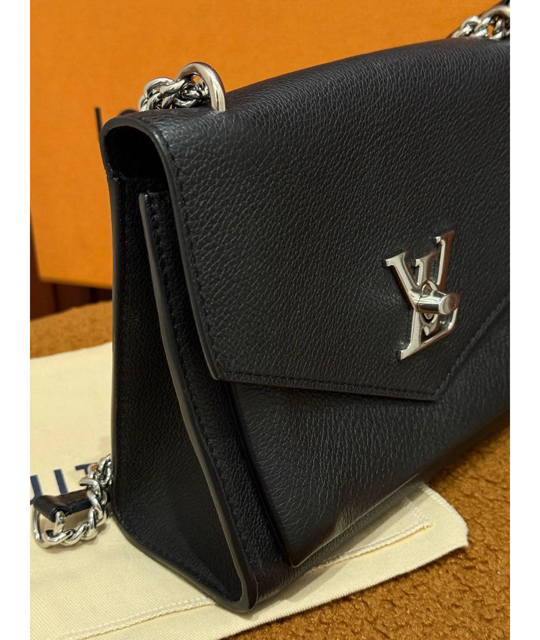 LOUIS VUITTON Черная кожаная сумка через плечо, фото 2