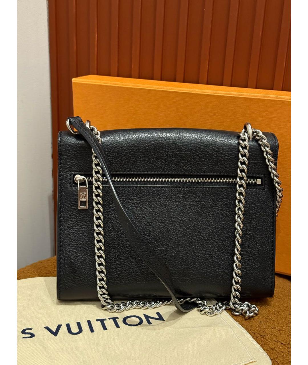 LOUIS VUITTON Черная кожаная сумка через плечо, фото 6