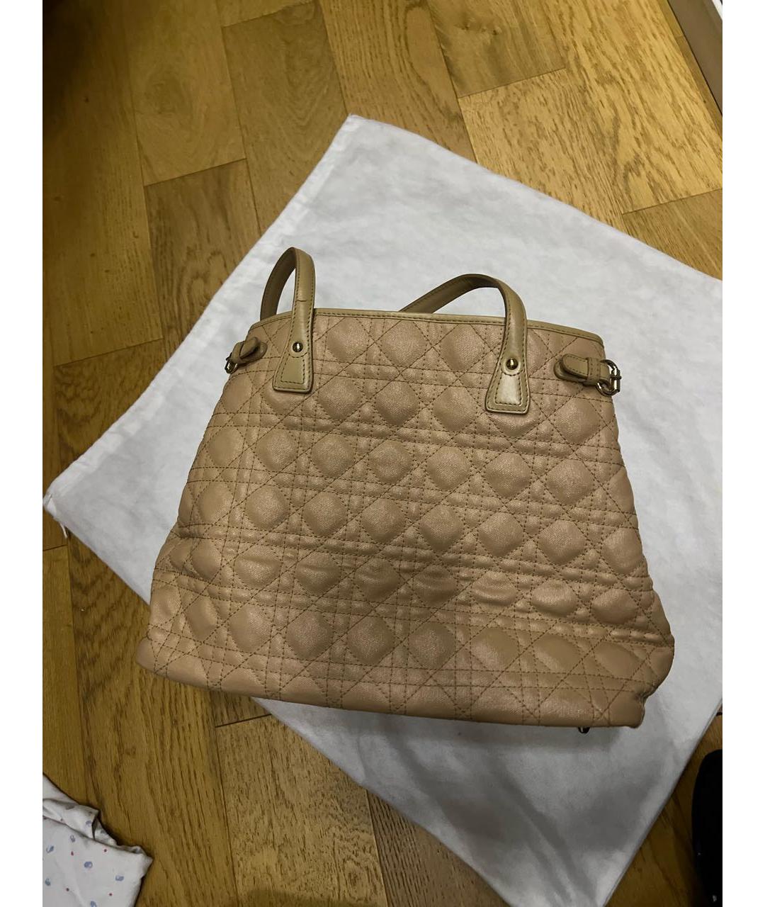 CHRISTIAN DIOR Бежевая кожаная сумка тоут, фото 3