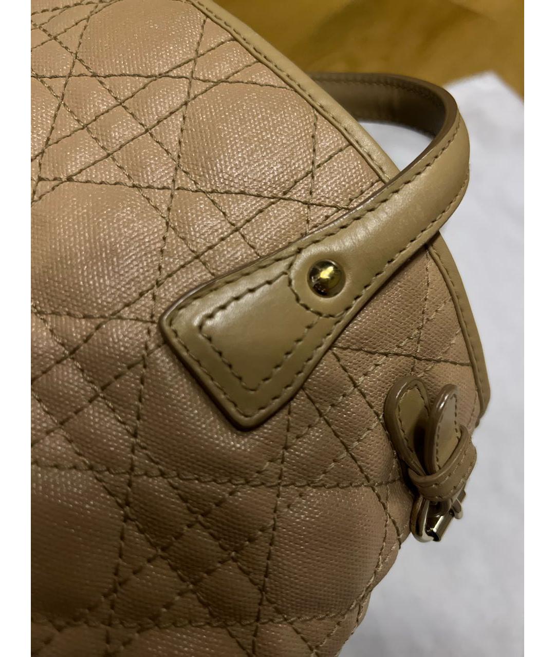 CHRISTIAN DIOR Бежевая кожаная сумка тоут, фото 8