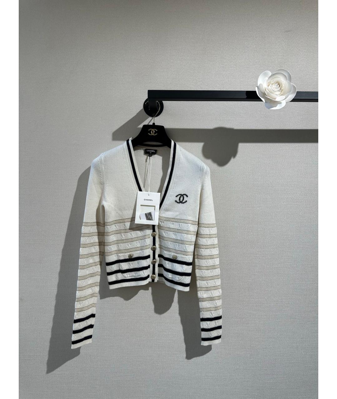 CHANEL Белый хлопковый джемпер / свитер, фото 2