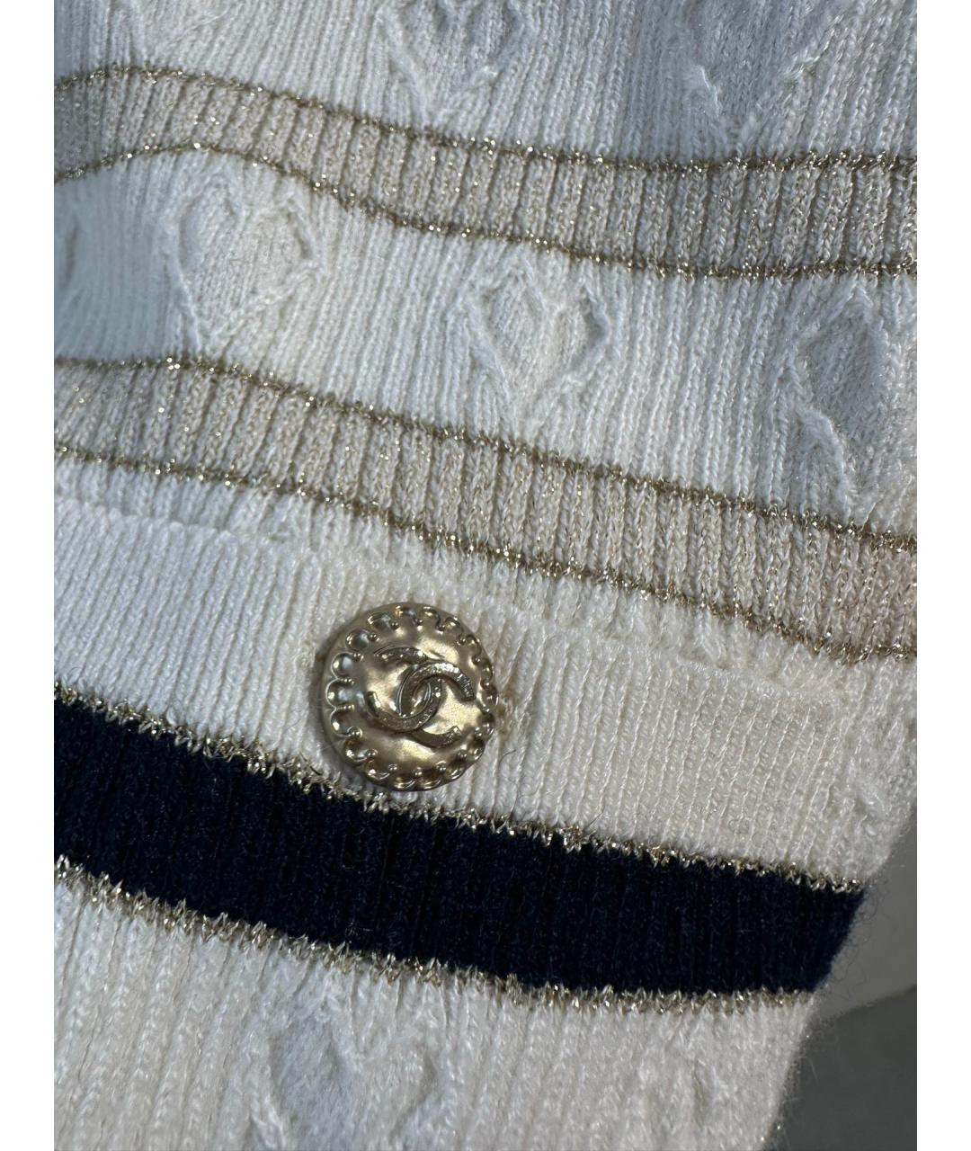 CHANEL Белый хлопковый джемпер / свитер, фото 3