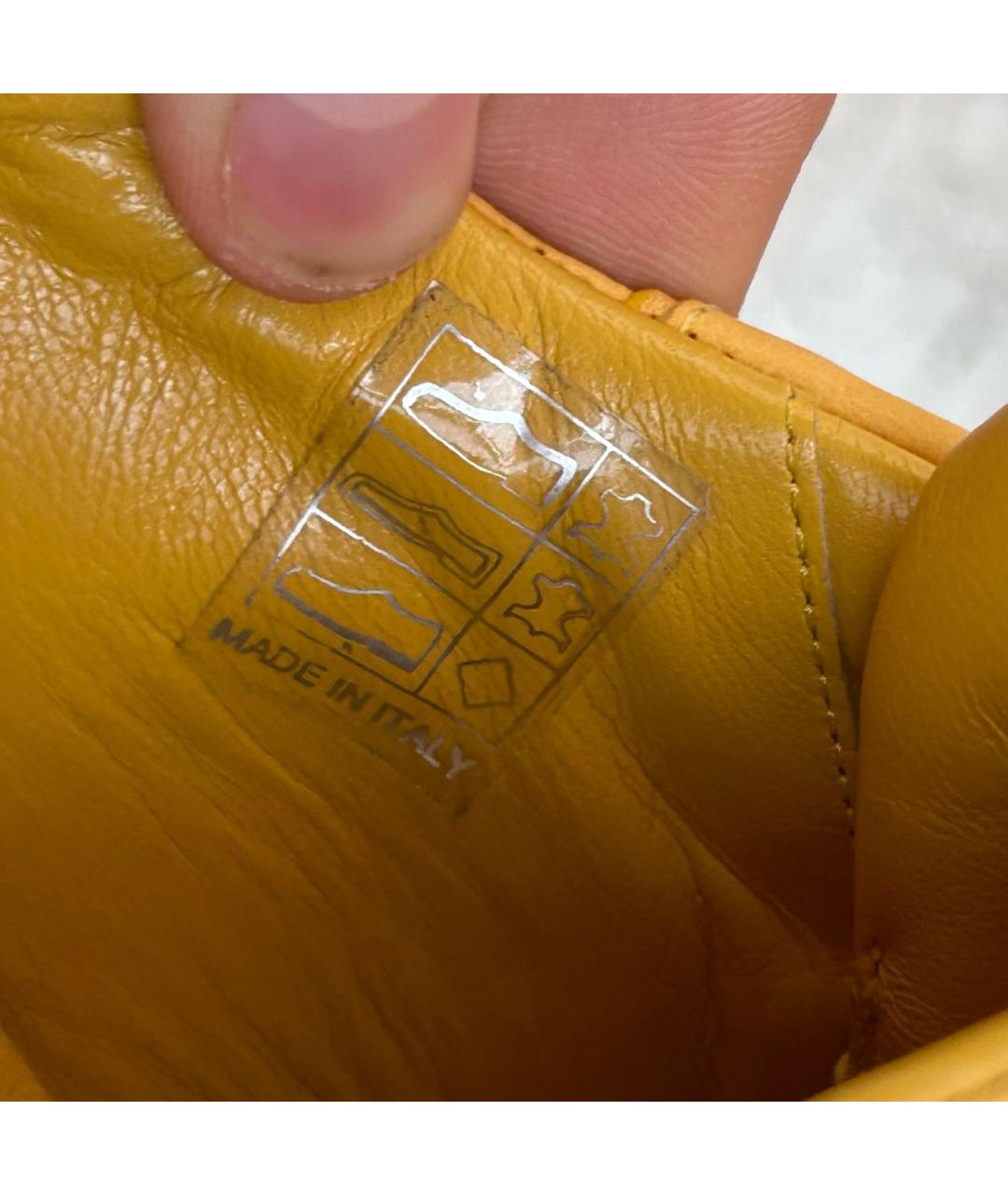 DSQUARED2 Горчичные кожаные низкие кроссовки / кеды, фото 8