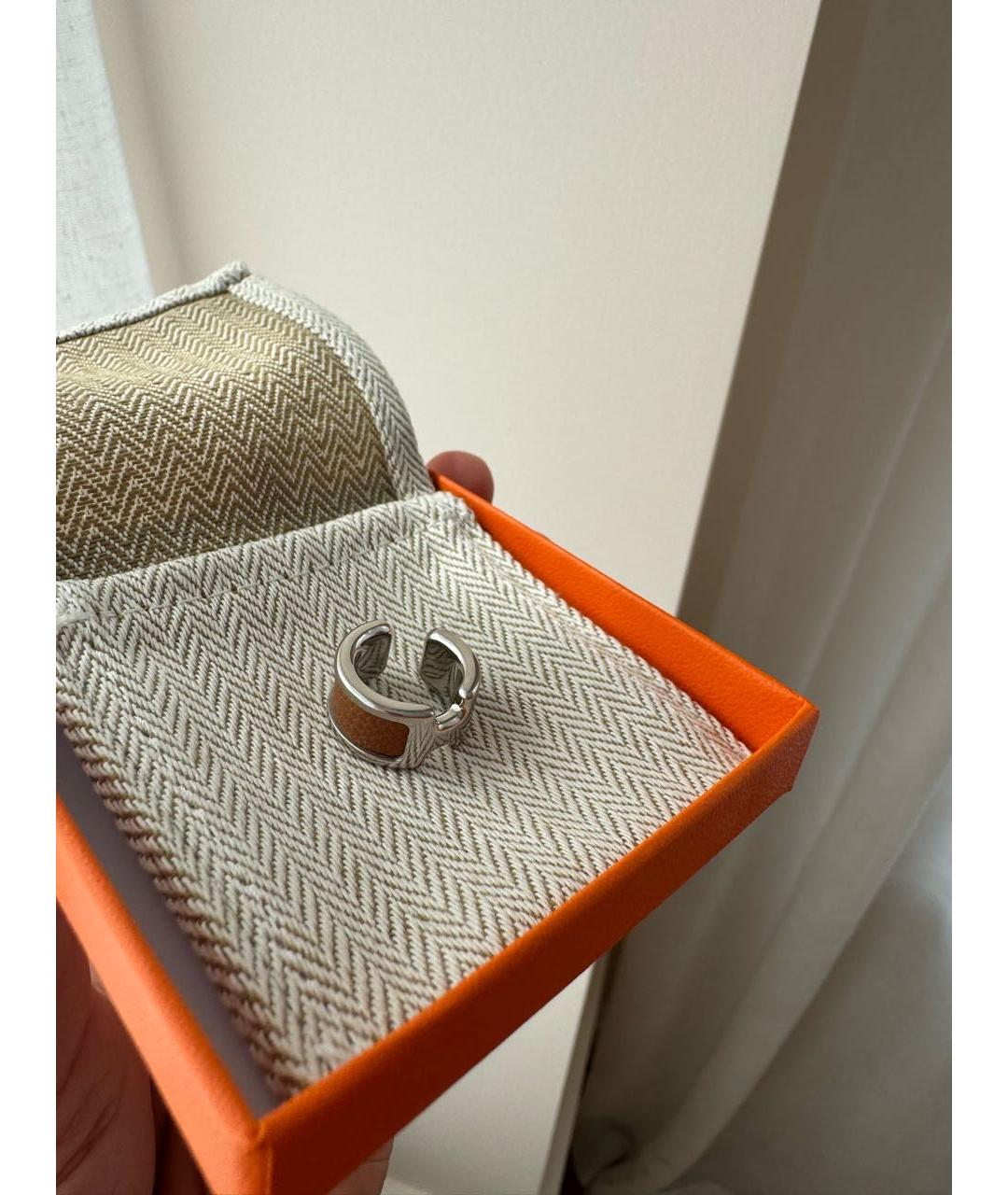 HERMES Коричневые металлические серьги, фото 4