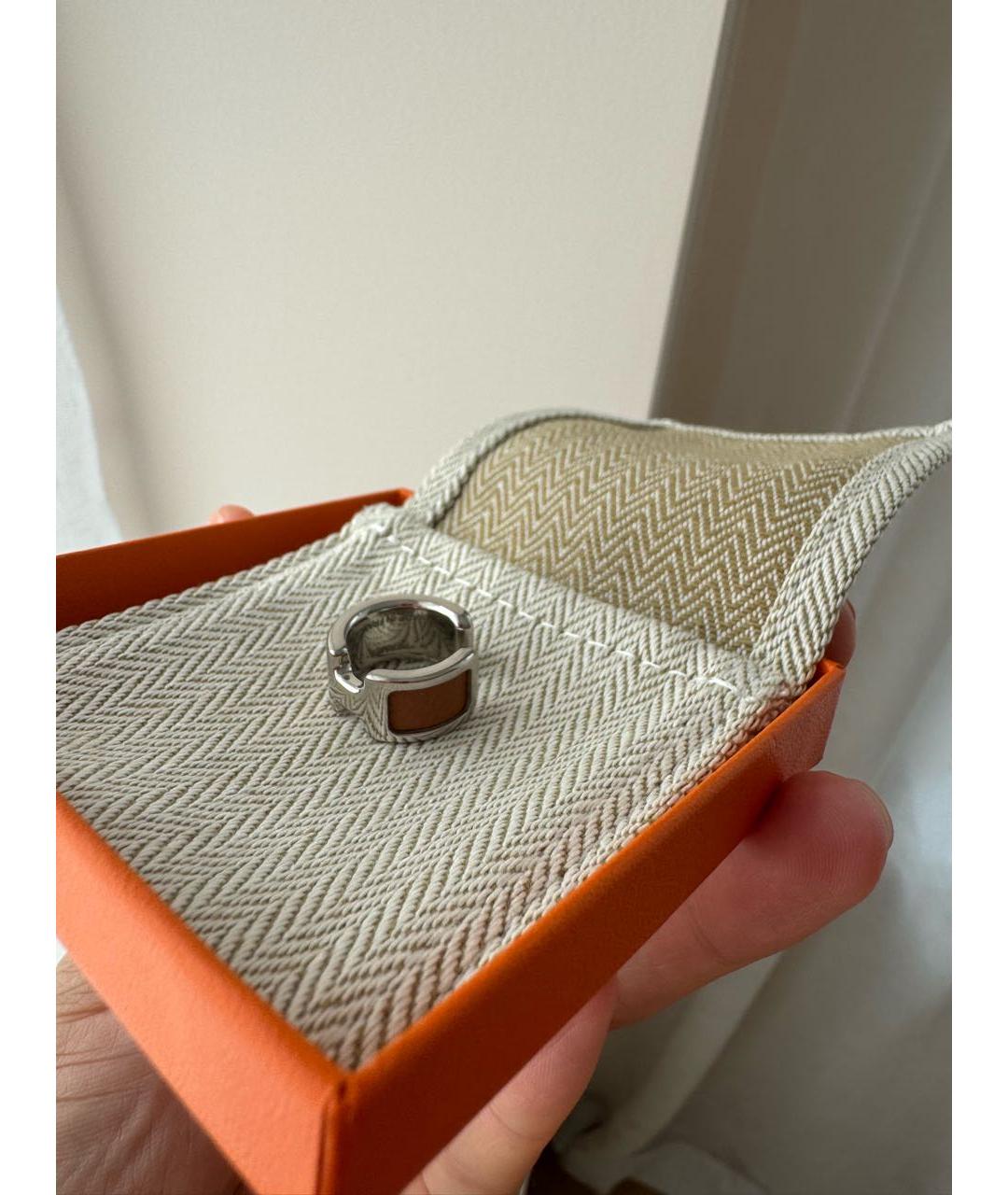 HERMES Коричневые металлические серьги, фото 3