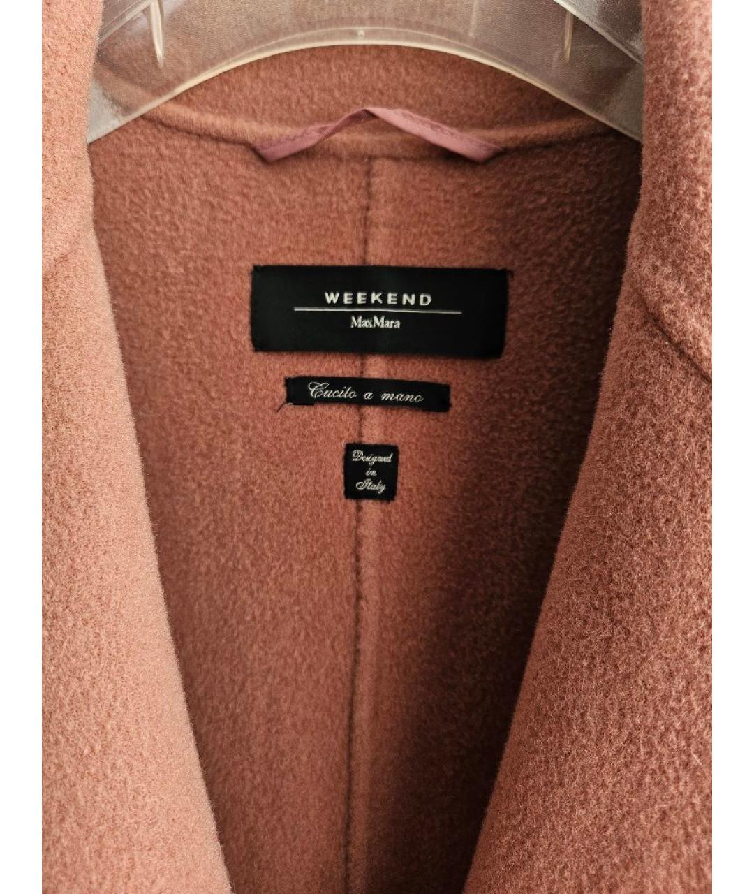 WEEKEND MAX MARA Коралловое шерстяное пальто, фото 3