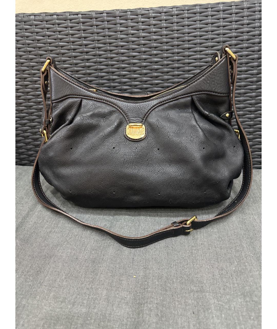 LOUIS VUITTON Коричневая кожаная сумка через плечо, фото 8