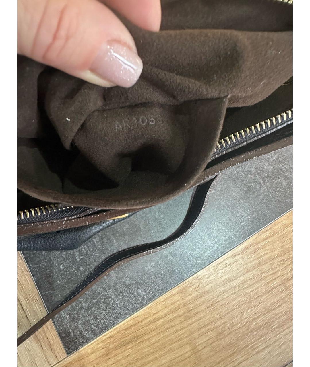 LOUIS VUITTON Коричневая кожаная сумка через плечо, фото 7