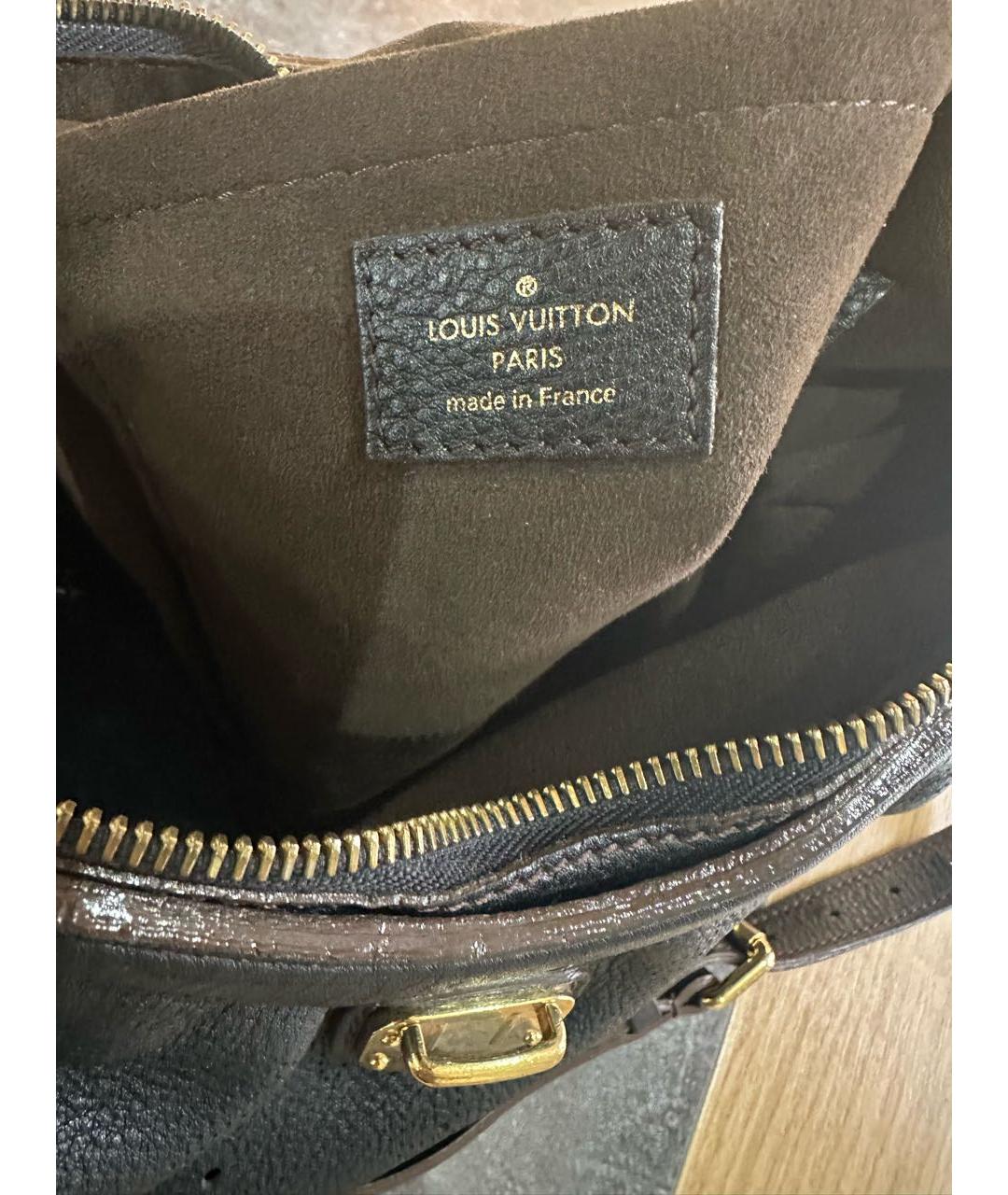 LOUIS VUITTON Коричневая кожаная сумка через плечо, фото 6