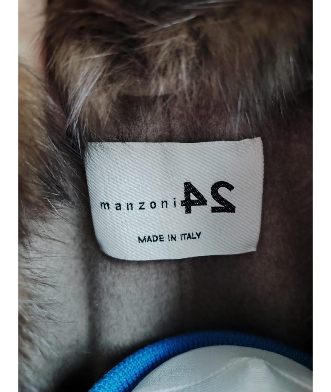 MANZONI 24 Коричневое шерстяное пальто, фото 3