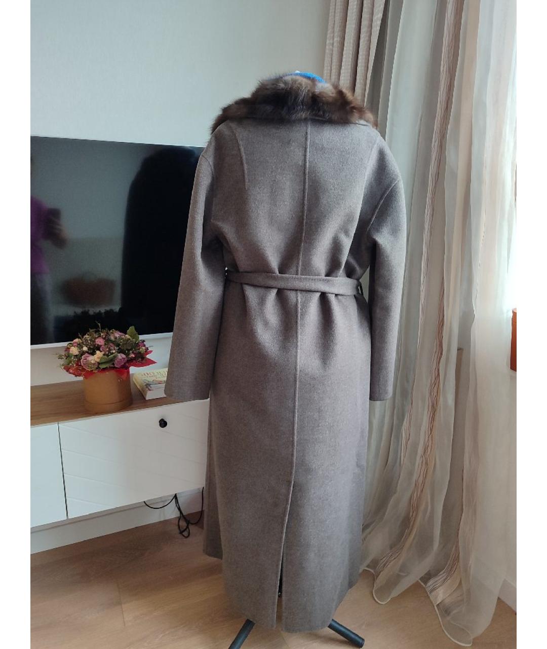 MANZONI 24 Коричневое шерстяное пальто, фото 2