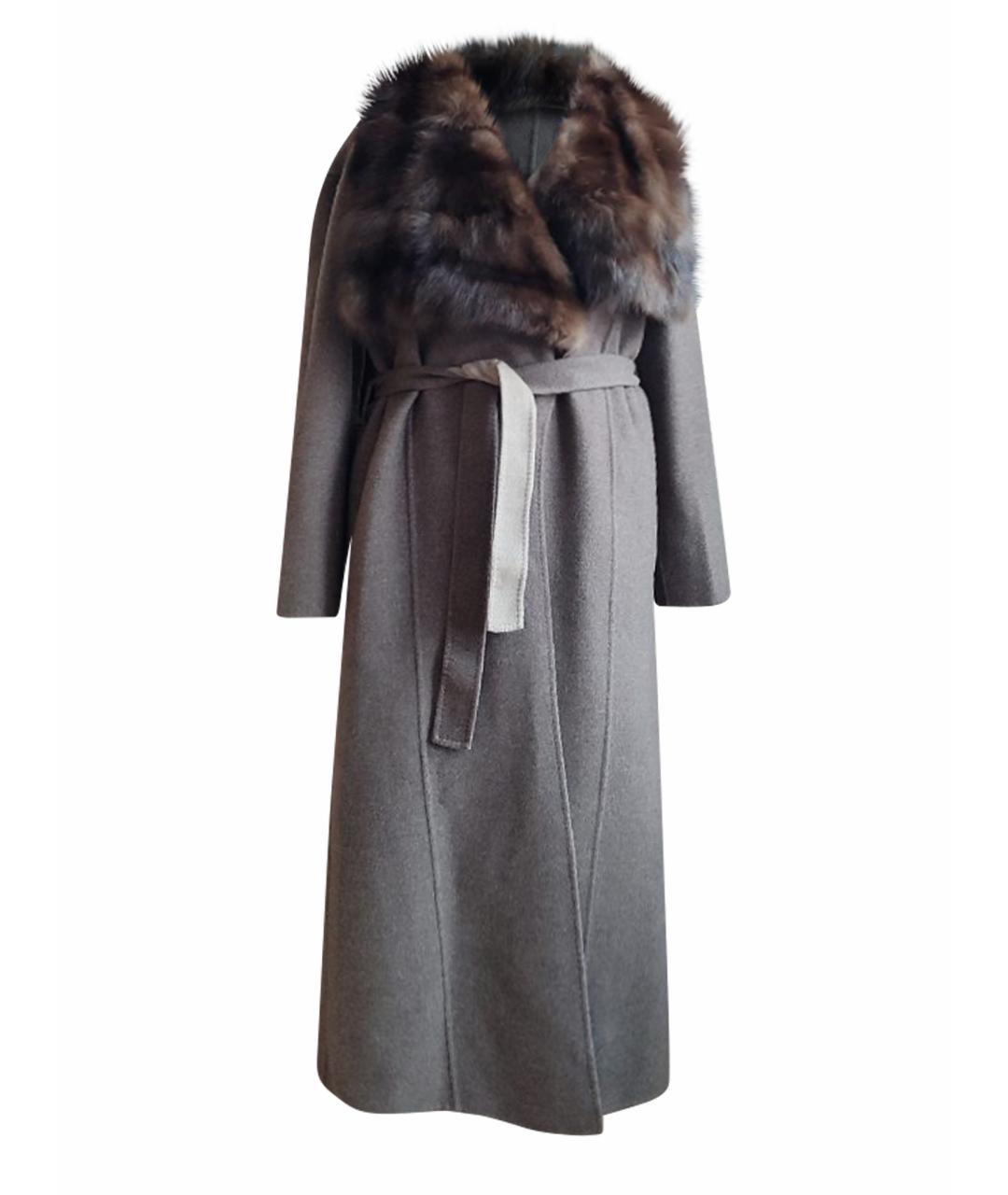 MANZONI 24 Коричневое шерстяное пальто, фото 1