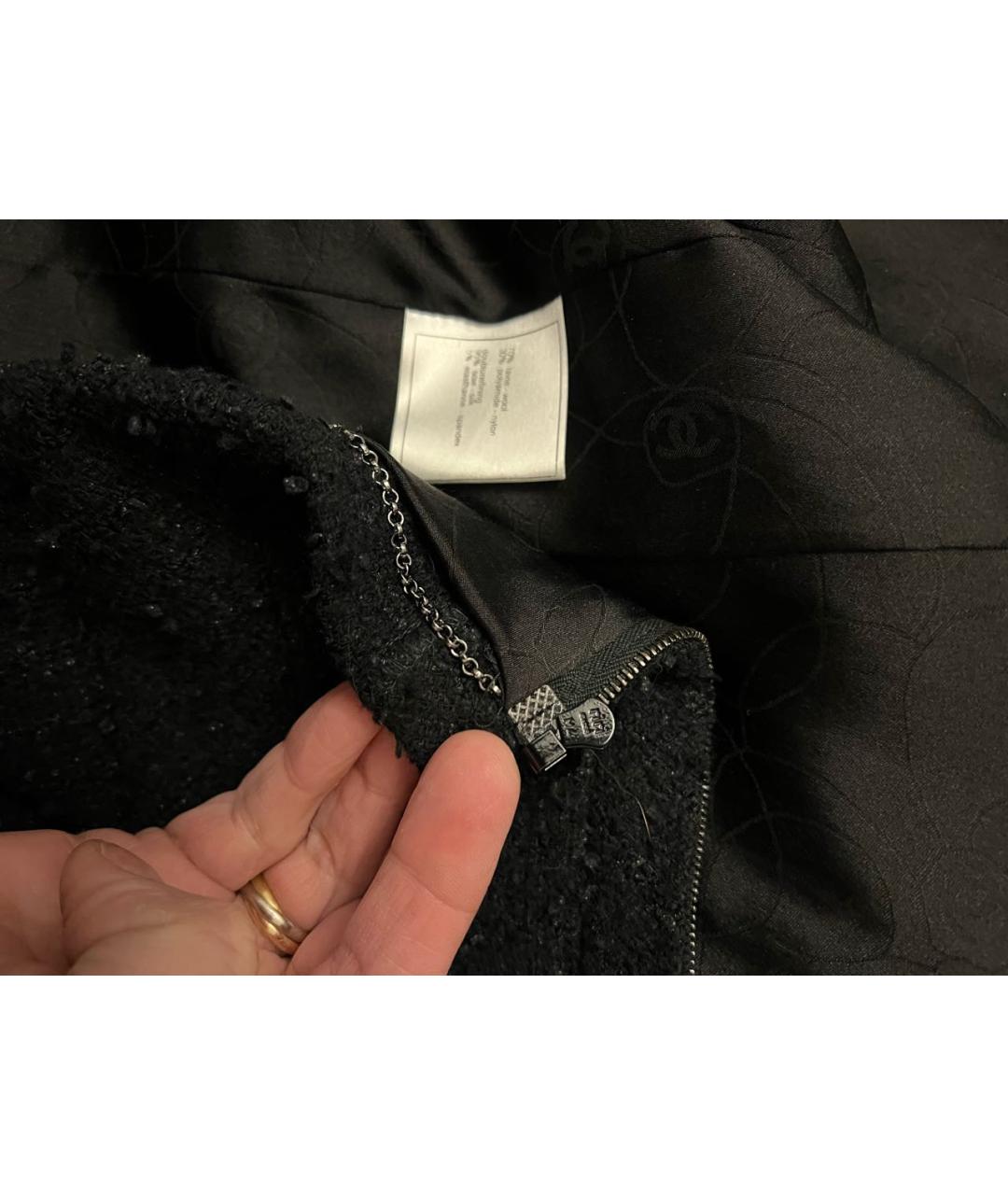 CHANEL Черный шерстяной жакет/пиджак, фото 6