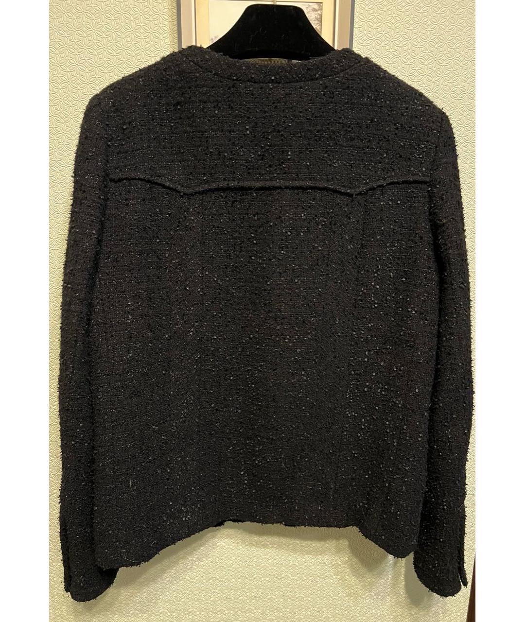 CHANEL Черный шерстяной жакет/пиджак, фото 2
