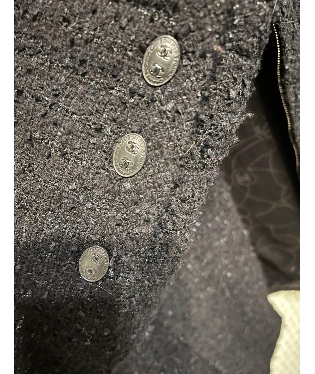 CHANEL Черный шерстяной жакет/пиджак, фото 4