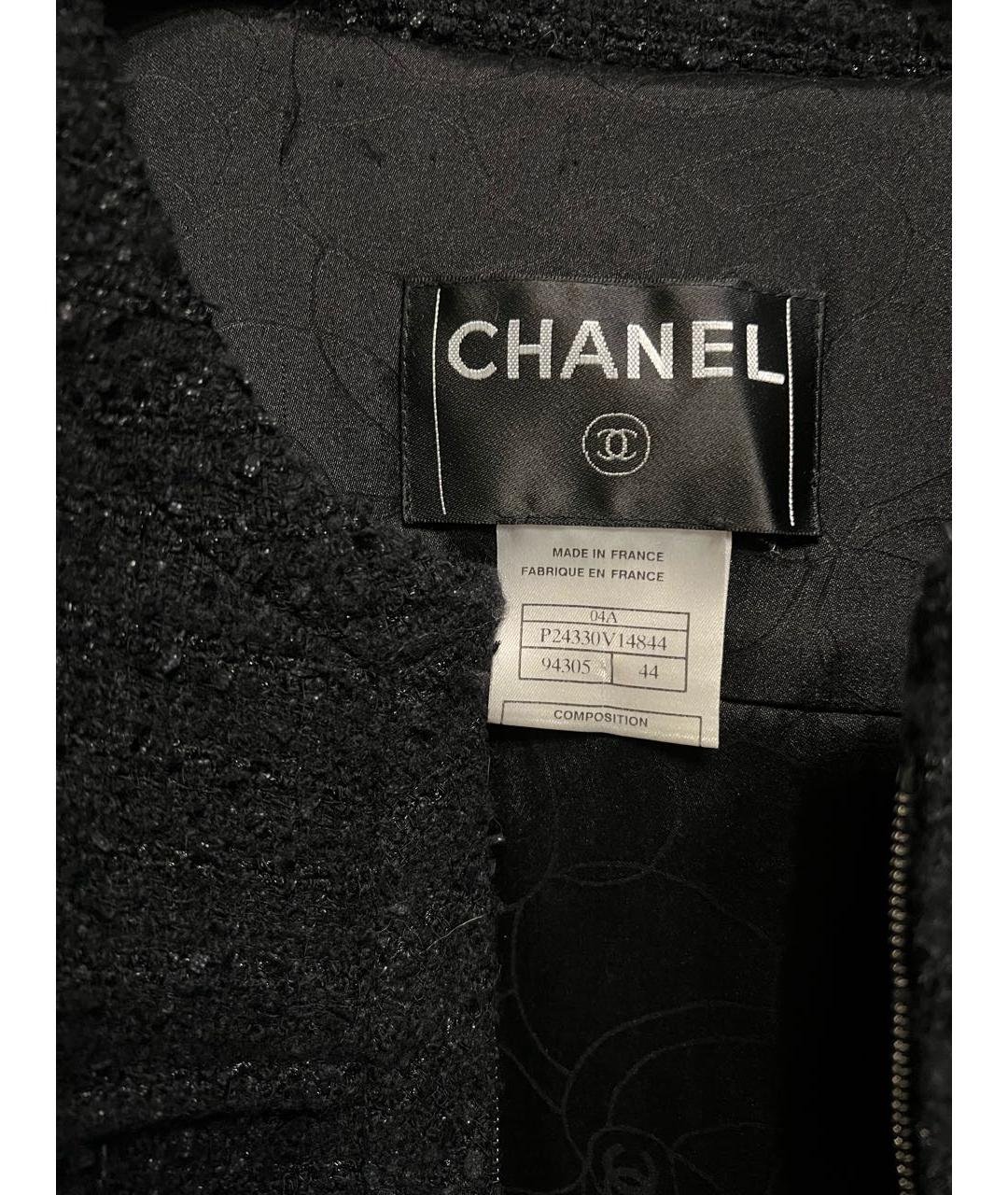 CHANEL Черный шерстяной жакет/пиджак, фото 3