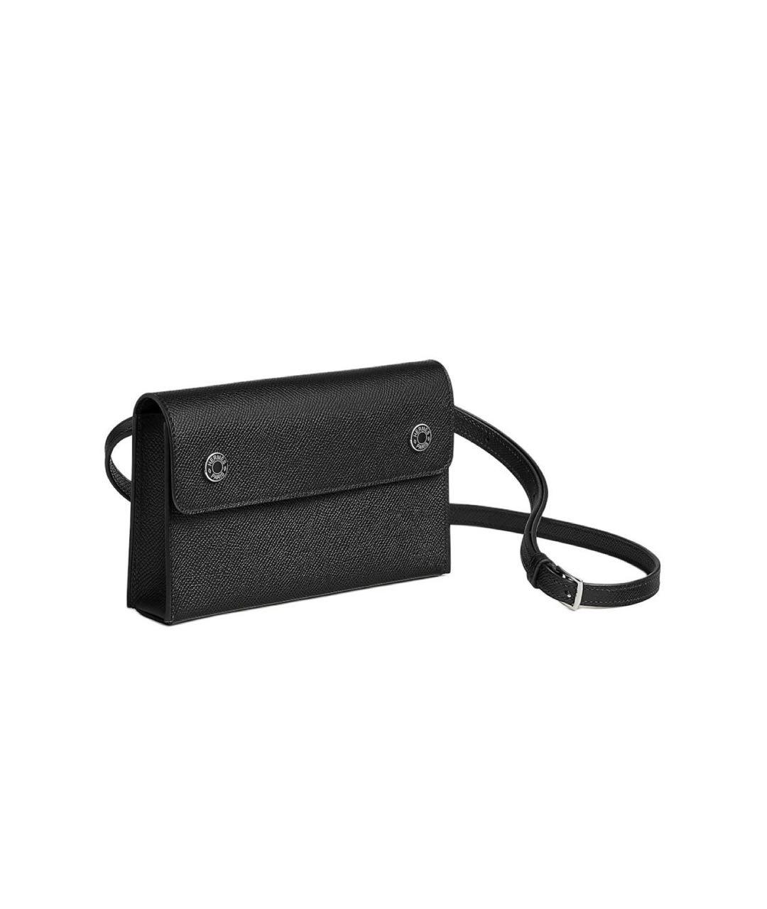 HERMES Черная кожаная сумка через плечо, фото 4