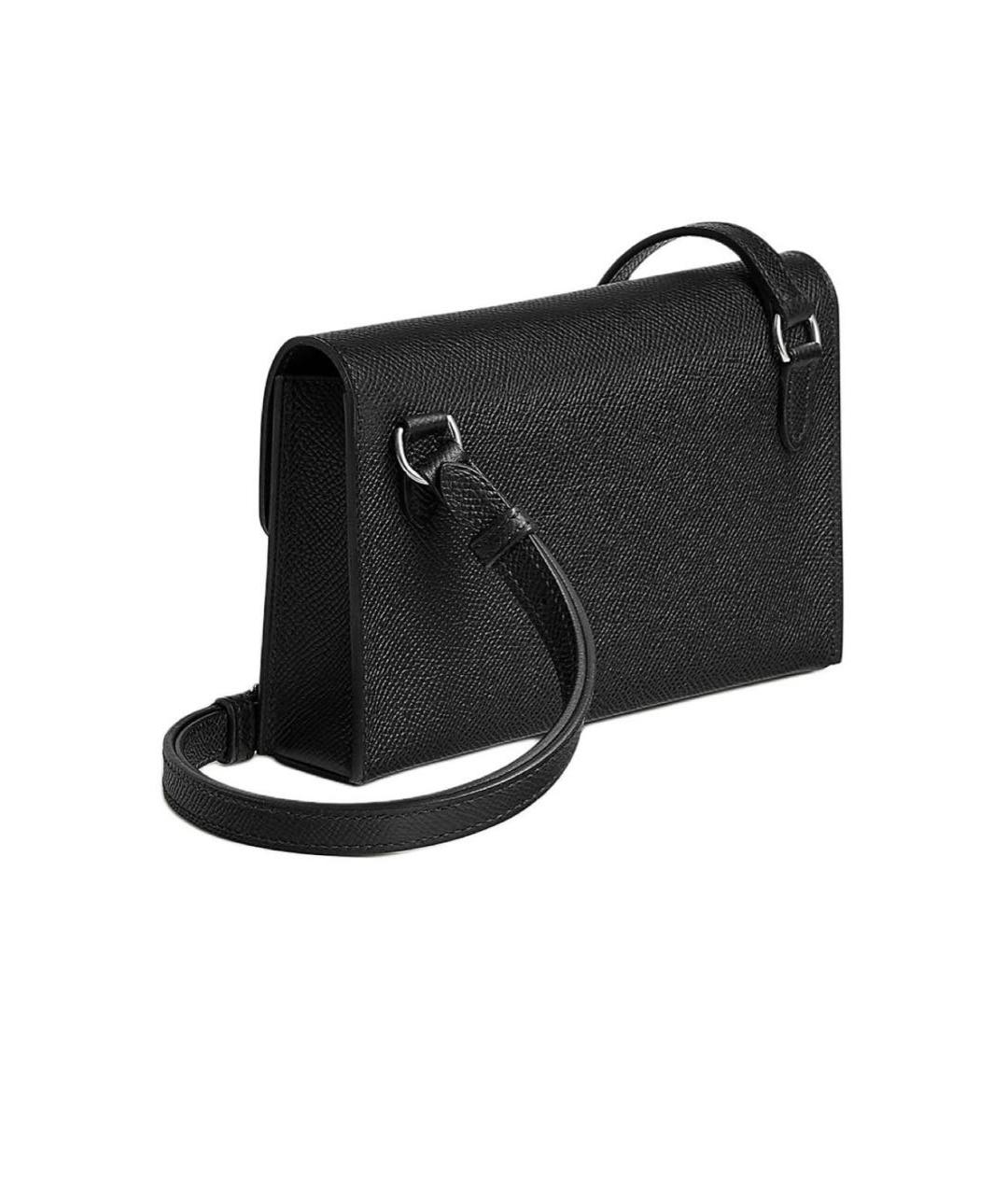 HERMES Черная кожаная сумка через плечо, фото 2