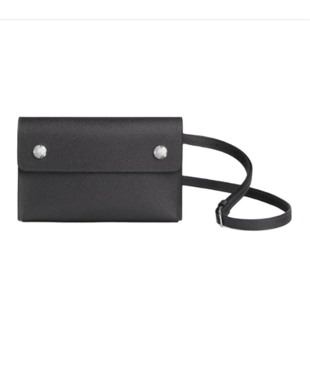 HERMES Черная кожаная сумка через плечо, фото 5