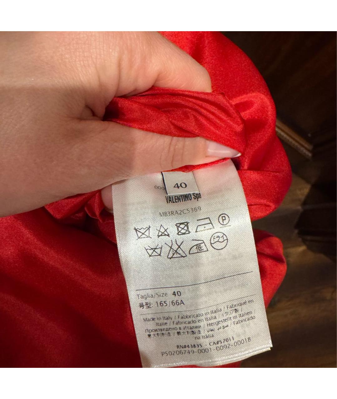 VALENTINO Красная кружевная юбка миди, фото 5
