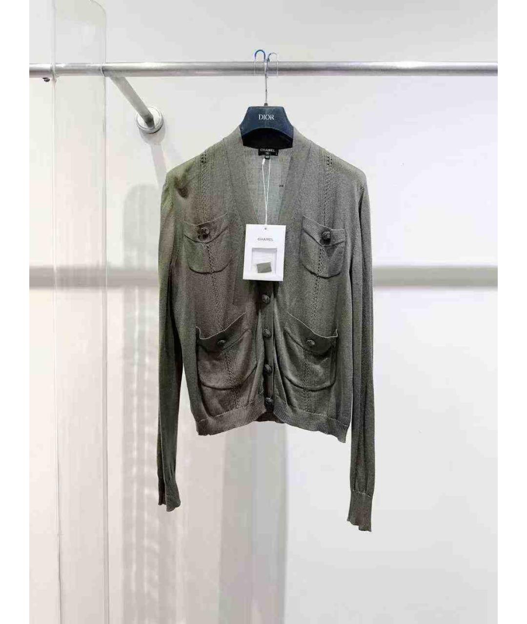 CHANEL Хаки хлопковый джемпер / свитер, фото 2