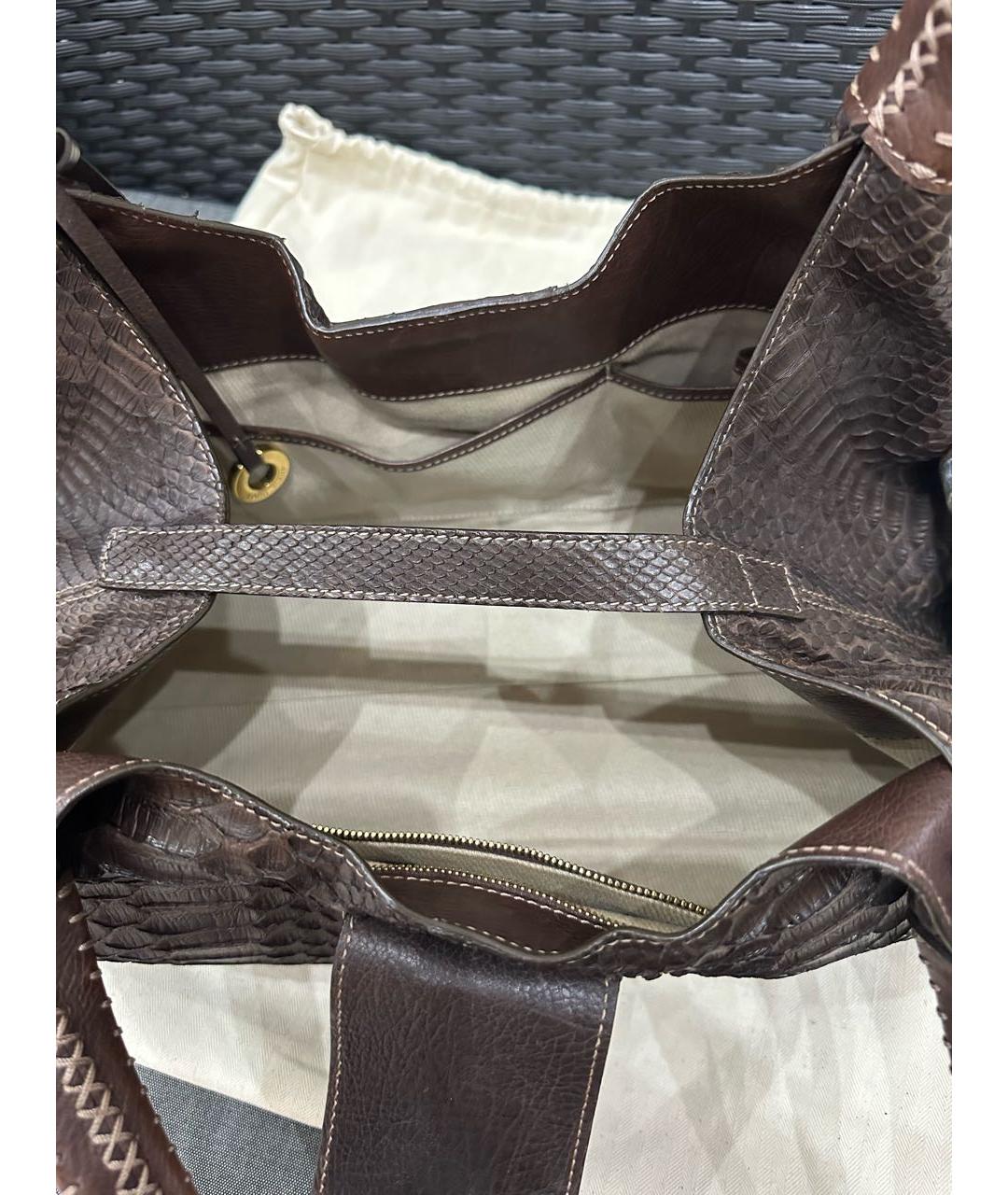 LORO PIANA Коричневая сумка через плечо из экзотической кожи, фото 4