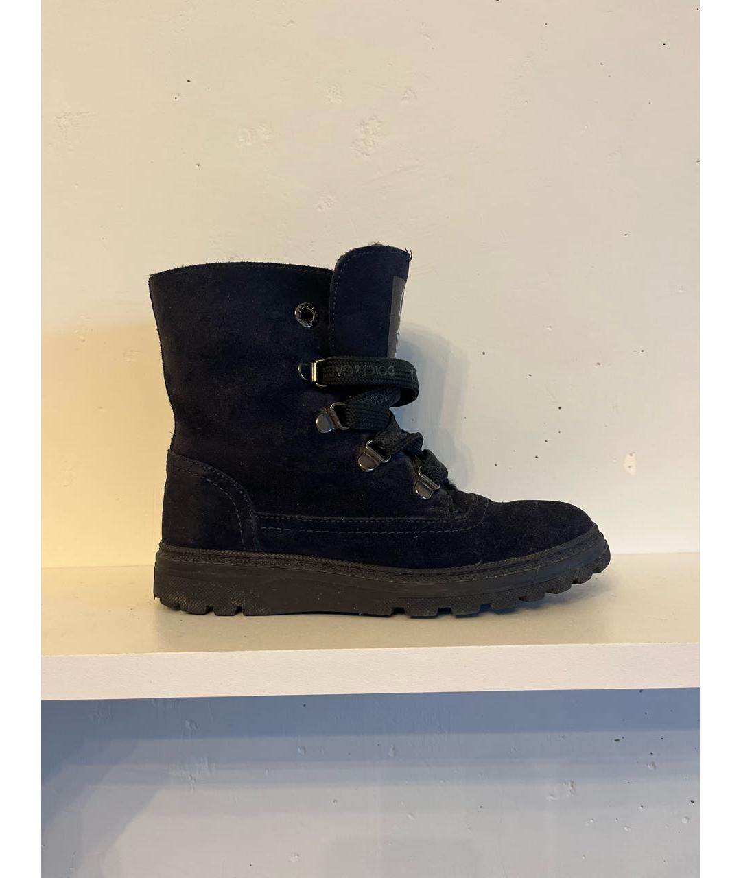 DOLCE & GABBANA KIDS Темно-синие замшевые ботинки, фото 8