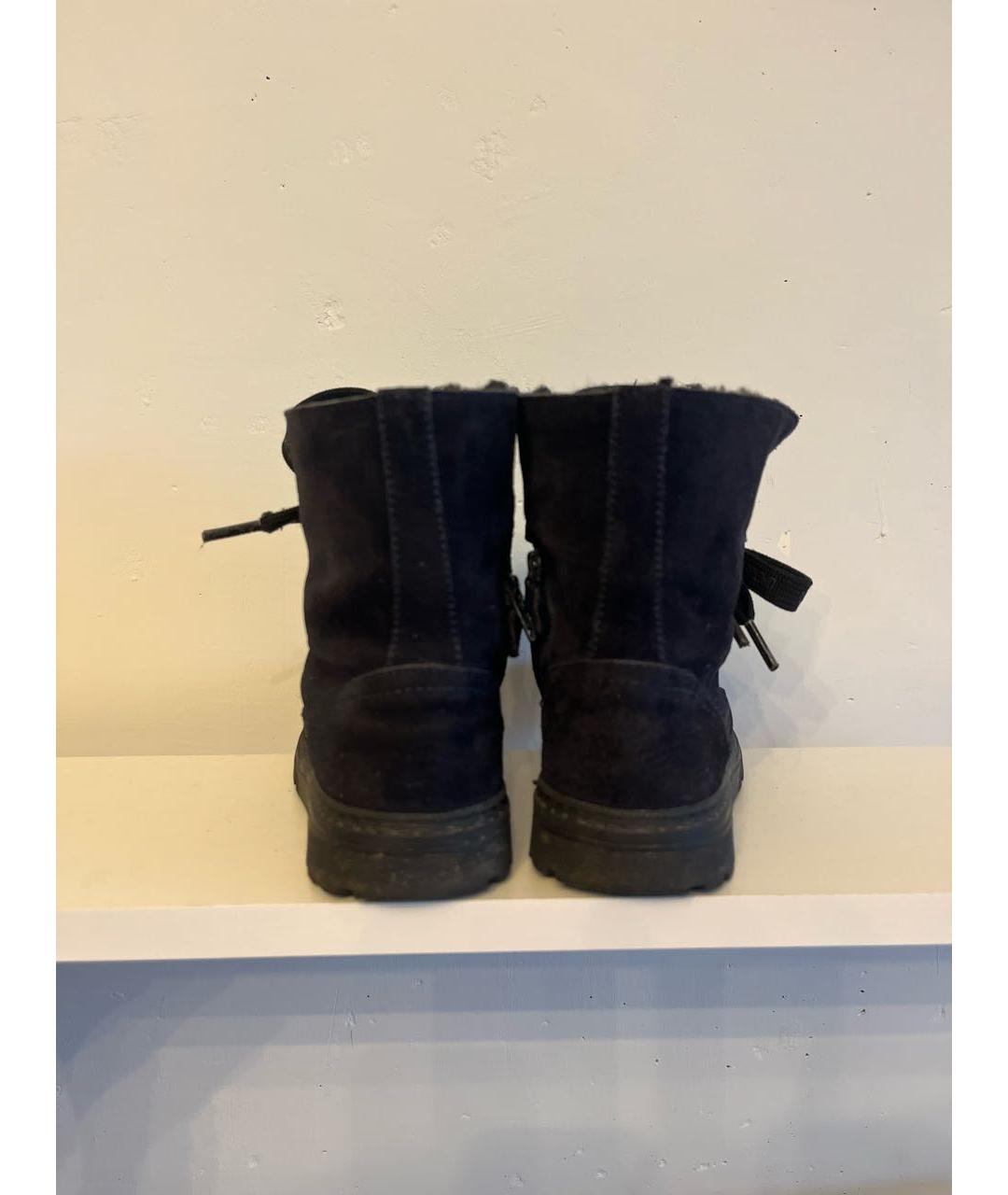 DOLCE & GABBANA KIDS Темно-синие замшевые ботинки, фото 4