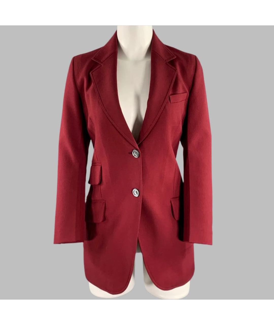 GUCCI Бордовый шерстяной костюм с брюками, фото 5