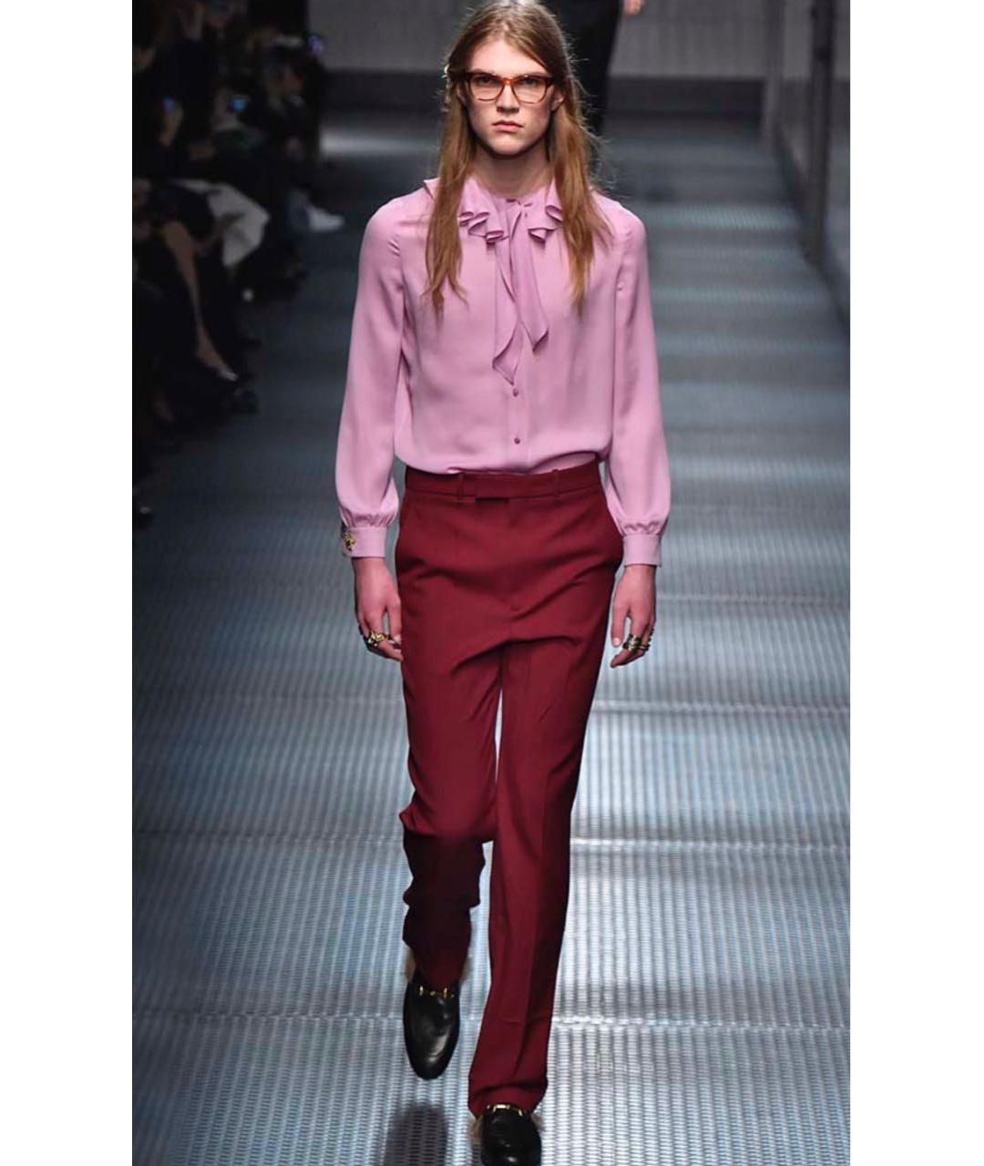 GUCCI Бордовый шерстяной костюм с брюками, фото 8