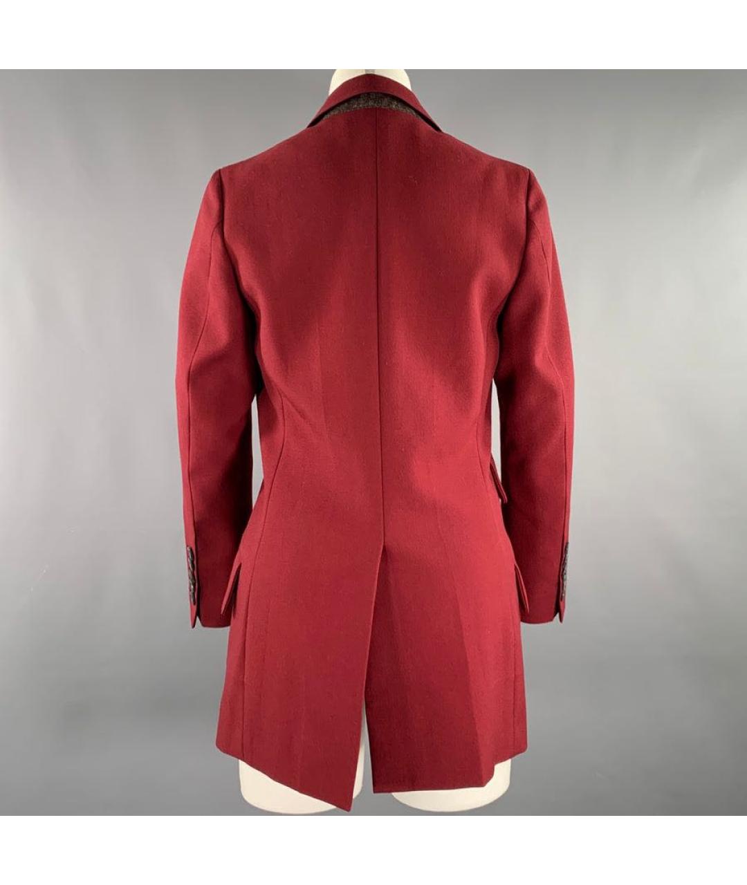 GUCCI Бордовый шерстяной костюм с брюками, фото 7