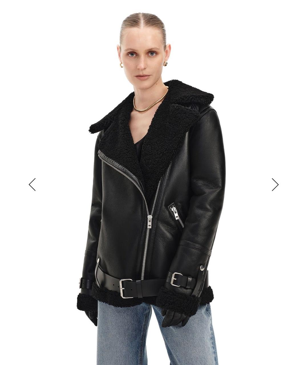 BATS Черная кожаная дубленка, фото 3